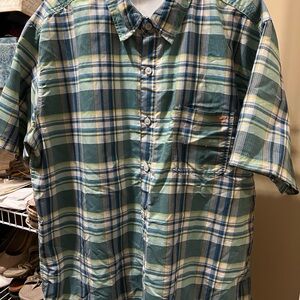 Salt Life Blue and Green Plaid Casual Shirt